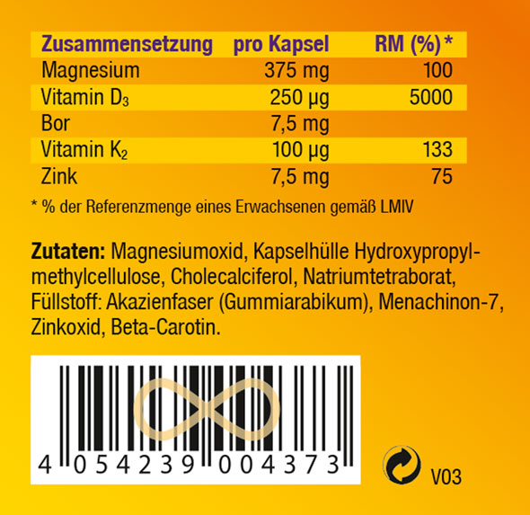 Kopp Vital  ®  Vitamin D3 hochdosiert 10.000 IE mit Magnesium, Bor (Borax), Betacarotin, Vitamin K2 und Zink02