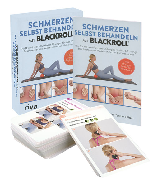  Schmerzen selbst behandeln mit BLACKROLL®Set mit 100 farbigen Übungskarten und Begleitbuch 