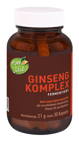 Kopp Vital ®  Ginsengkomplex fermentiert Kapseln / 4 Ginsengsorten als Extrakte nicht nur Pulver