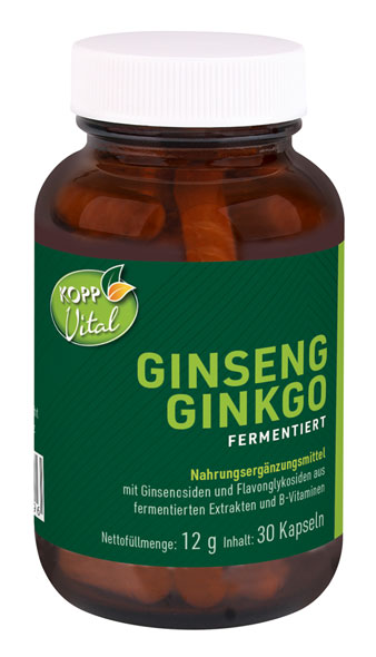 Kopp Vital ®  Ginseng + Ginkgo fermentiert Kapseln plus B-Vitamine / einzigartiges Fermentationsverfahren