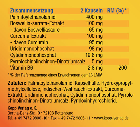 Kopp Vital ®  DolorNatura Kapseln mit PEA (Palmitoylethanolamid)02