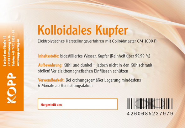 Kolloidales Kupfer Konzentration 10 ppm - 250 ml02