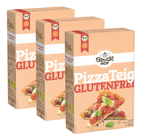 3er-Pack Bauckhof Pizzateig - glutenfrei & Bio