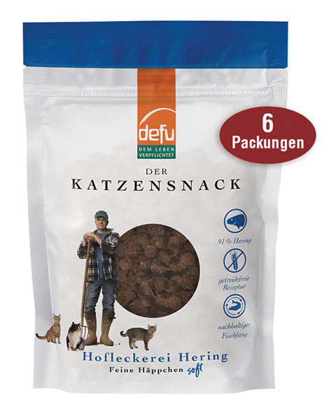6er-Pack Hofleckerei Katzensnack Hering