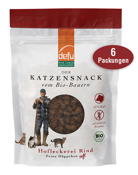 6er-Pack Hofleckerei Katzensnack Rind