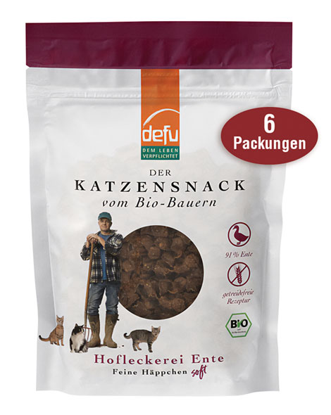 6er-Pack Hofleckerei Katzensnack Ente