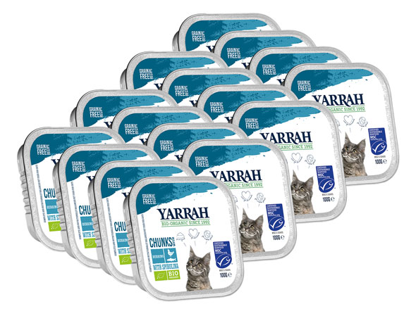 16er-Pack Yarrah Bio-Bröckchen mit Fisch (MSC) für Katzen01