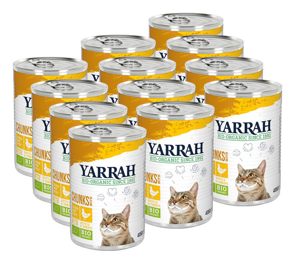 12er-Pack Yarrah Bio-Bröckchen mit Huhn für Katzen01