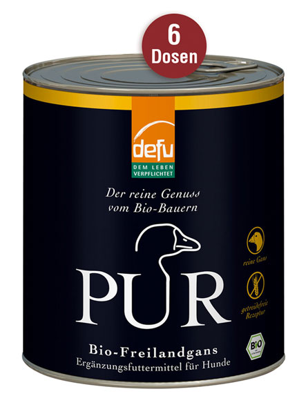 6er-Pack PUR Bio-Freilandgans Ergänzungsfuttermittel für Hunde
