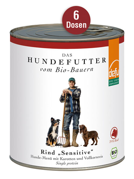 6er-Pack Rind »Sensitive« Hunde-Menü