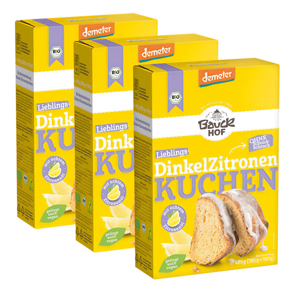 3er-Pack Bauckhof Zitronenkuchen Demeter
