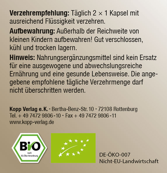 Kopp Vital ®  Bio-Schwarzkümmelöl Kapseln03