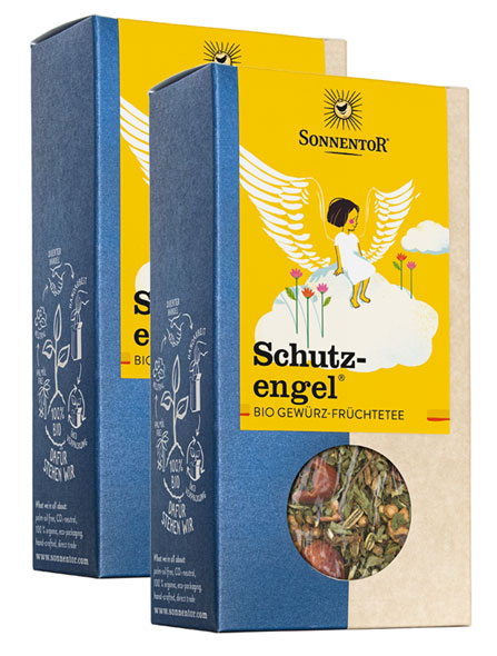 2er-Pack Sonnentor Bio-Schutzengel Tee Gewürz-Früchtetee, 2 x 80 g lose