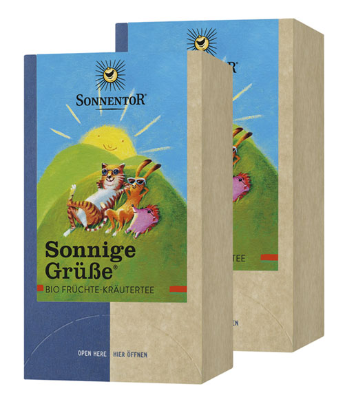 2er-Pack Sonnentor Bio-Sonnige Grüße Früchte-Kräutertee, Beutel, 2 x 18 x 2,5 g