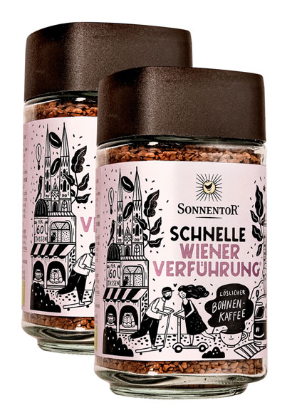 2er-Pack Sonnentor löslicher Bohnenkaffee »Schnelle Wiener Verführung« 2 × 100 g