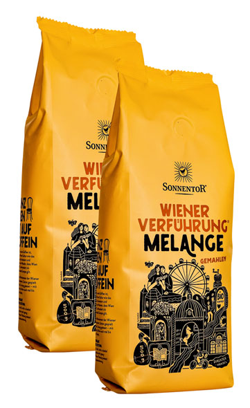 2er-Pack Sonnentor Kaffee »Wiener Verführung« Melange gemahlen, 2 x 500 g