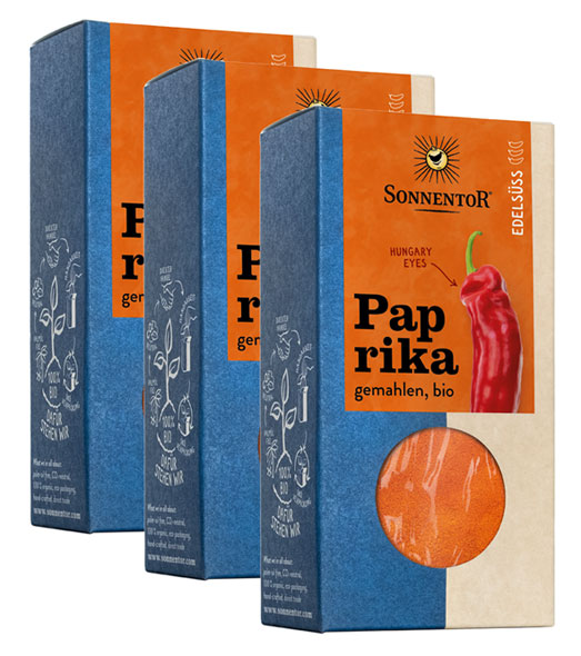 3er-Pack Sonnentor Bio-Paprika edelsüß gemahlen, 3 x 50 g