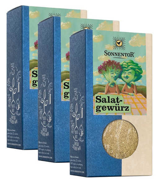 3er-Pack Sonnentor Bio-Salatgewürz gemahlen, 3 x 35 g