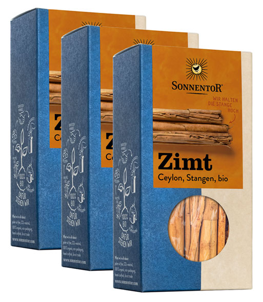 3er-Pack Sonnentor Bio-Ceylon-Zimt ganz, 3 x 18 g