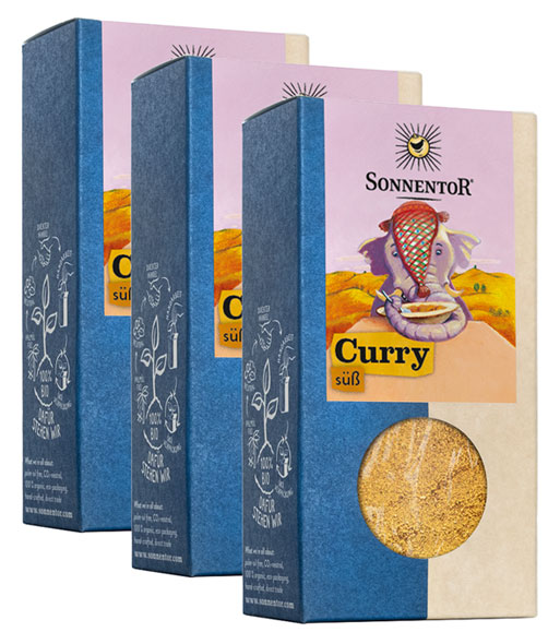 3er-Pack Sonnentor Curry süß, 3 x 50 g