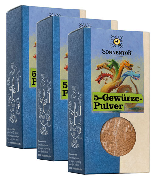 3er-Pack Sonnentor 5-Gewürze-Pulver, 3 x 55 g