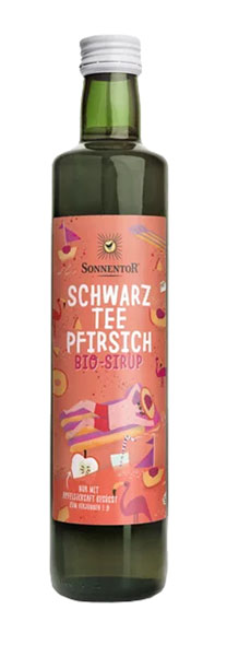 Sonnentor Bio-Schwarztee Pfirsich Sirup, 0,5 ml
