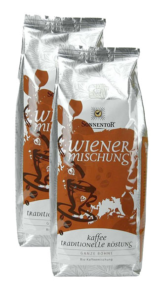 2er-Pack Sonnentor Wiener Mischung ganze Bohnen, 2 x 500 g