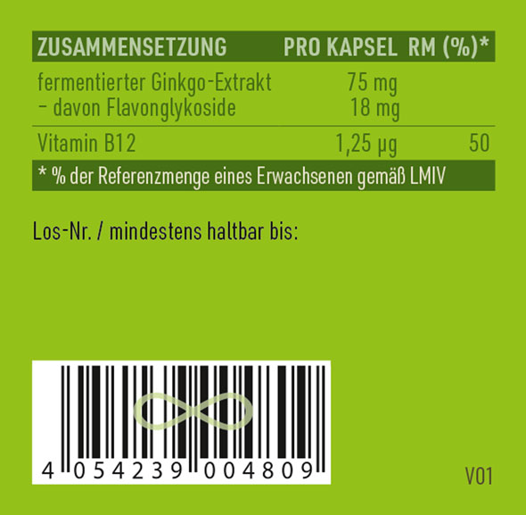 Kopp Vital   Ginkgo fermentiert Kapseln in Premiumqualitt mit Vitamin B1203