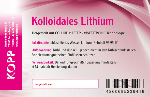 Kolloidales Lithium Konzentration 100 ppm - 250 ml02