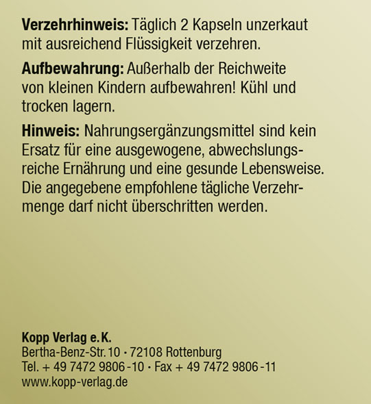 Kopp Vital   Olivenblatt-Extrakt / 400 mg / 120 Kapseln03