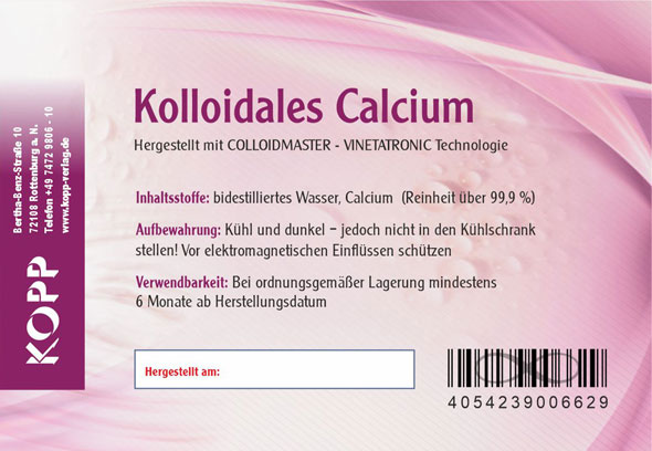 Kolloidales Calcium - Konzentration 100 ppm02