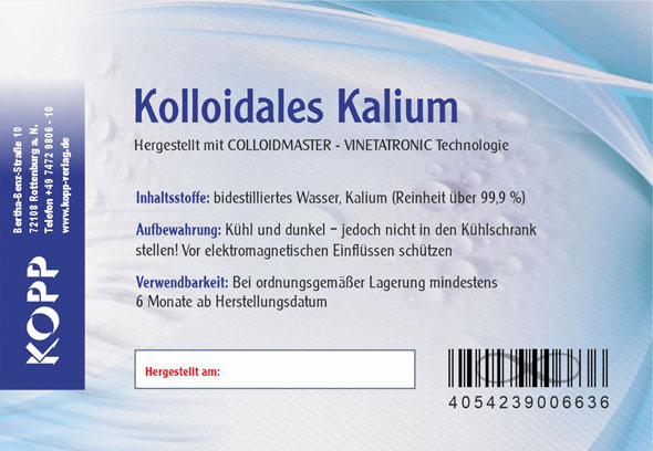 Kolloidales Kalium - Konzentration 100 ppm02