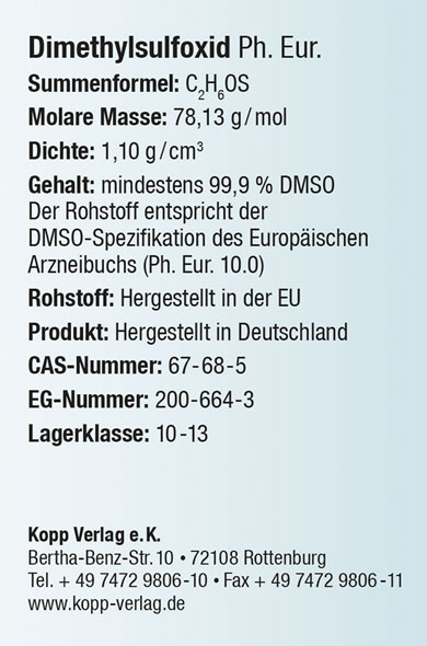 Sparset OSA VITA  CDL 0,3 % - anwendungsfertig und Kopp DMSO 99,9% Ph. Eur.03