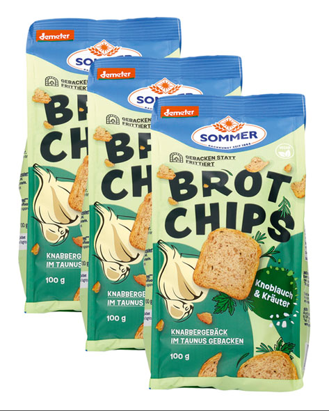 3er-Pack Sommer Brot Chips Knoblauch & Kruter