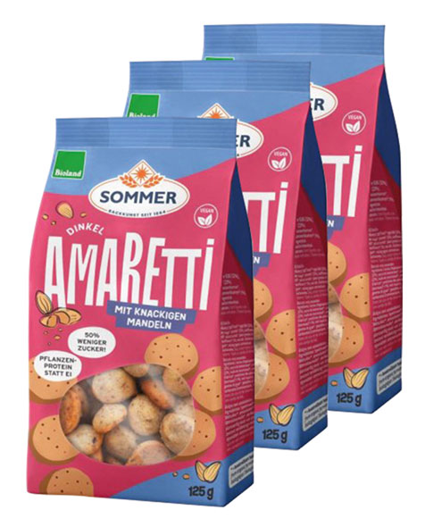 3er-Pack Sommer Dinkel-Amaretti mit Mandeln