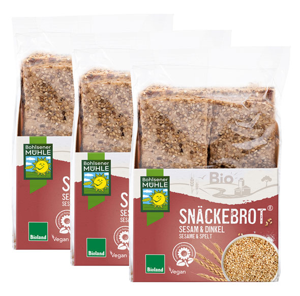  3er-Pack Snckebrot Sesam & Dinkel 