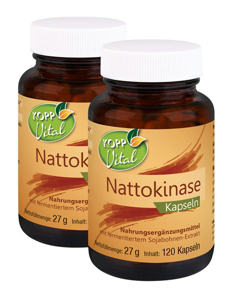 Kopp Vital  Nattokinase Kapseln hochdosiert mit 2000 FU / aus fermentierten Sojabohnen / GMO-frei / vegan 