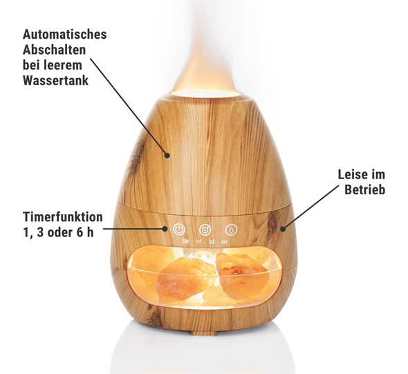  3-in-1 Aroma-Diffuser und Luftbefeuchter mit Salzkristall-Licht 02