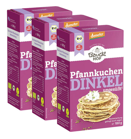 3er-Pack Bauckhof Dinkel-Pfannkuchen Bio