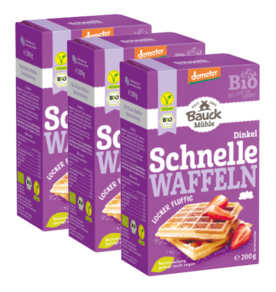  3er-Pack Bauckhof Dinkel-Waffeln Bio  