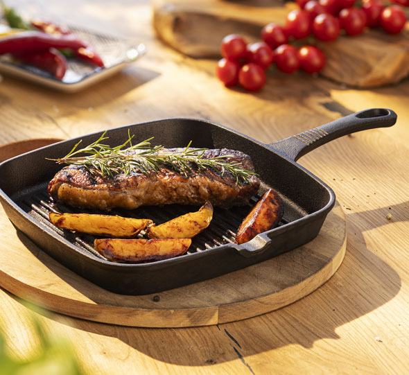 Gusseiserne Grillpfanne