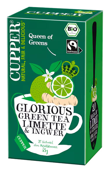 Cupper grner Tee Limette & Ingwer Bio