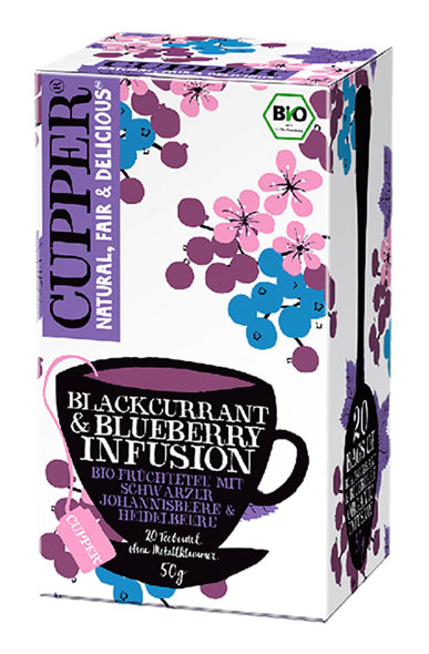 Cupper Frchtetee schwarze Johannisbeere & Heidelbeere Bio