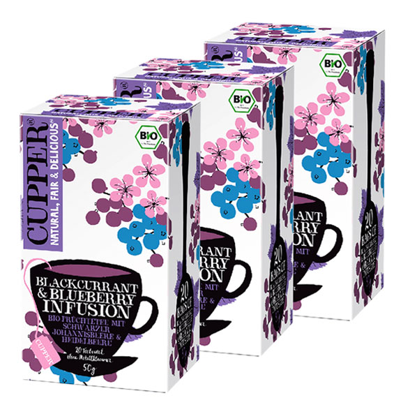 Cupper Frchtetee schwarze Johannisbeere & Heidelbeere Bio