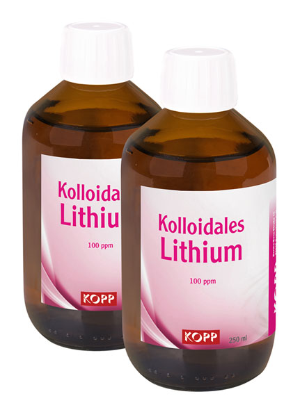 Kolloidales Lithium - Konzentration 100 ppm / 250 ml / 1 mg Lithium je 10 ml / hochrein