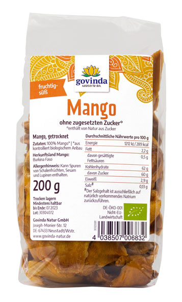 Bio-Mango getrocknet