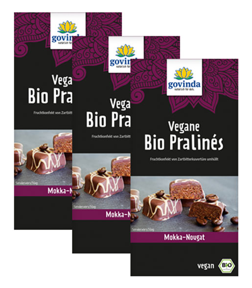 3er-Pack Bio-Pralins Mokka-Nougat