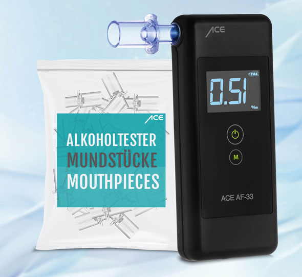 2er-Set Alkoholtester ACE AF-33 und 25er-Pack Mundstcke extra