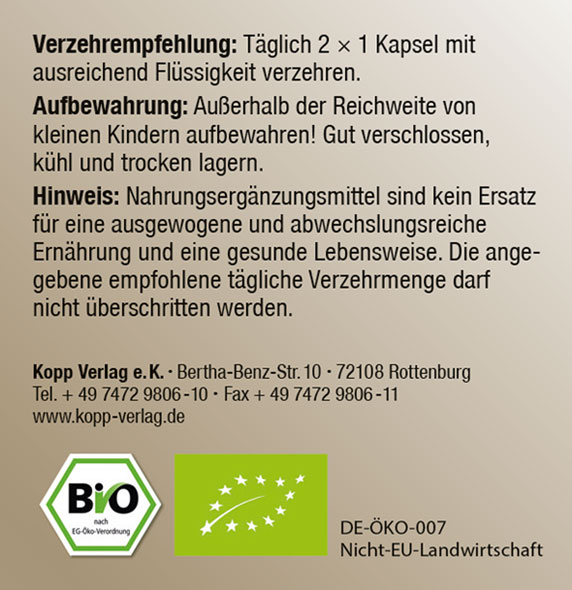 Kopp Vital   Bio-Schwarzkmmell / 250 mg / 60 Kapseln03
