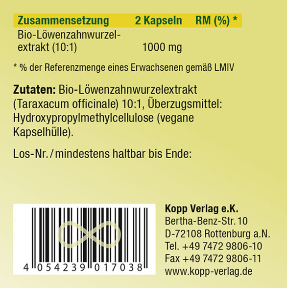 Kopp Vital   Lwenzahnwurzelextrakt / 500 mg / 120 Kapseln02